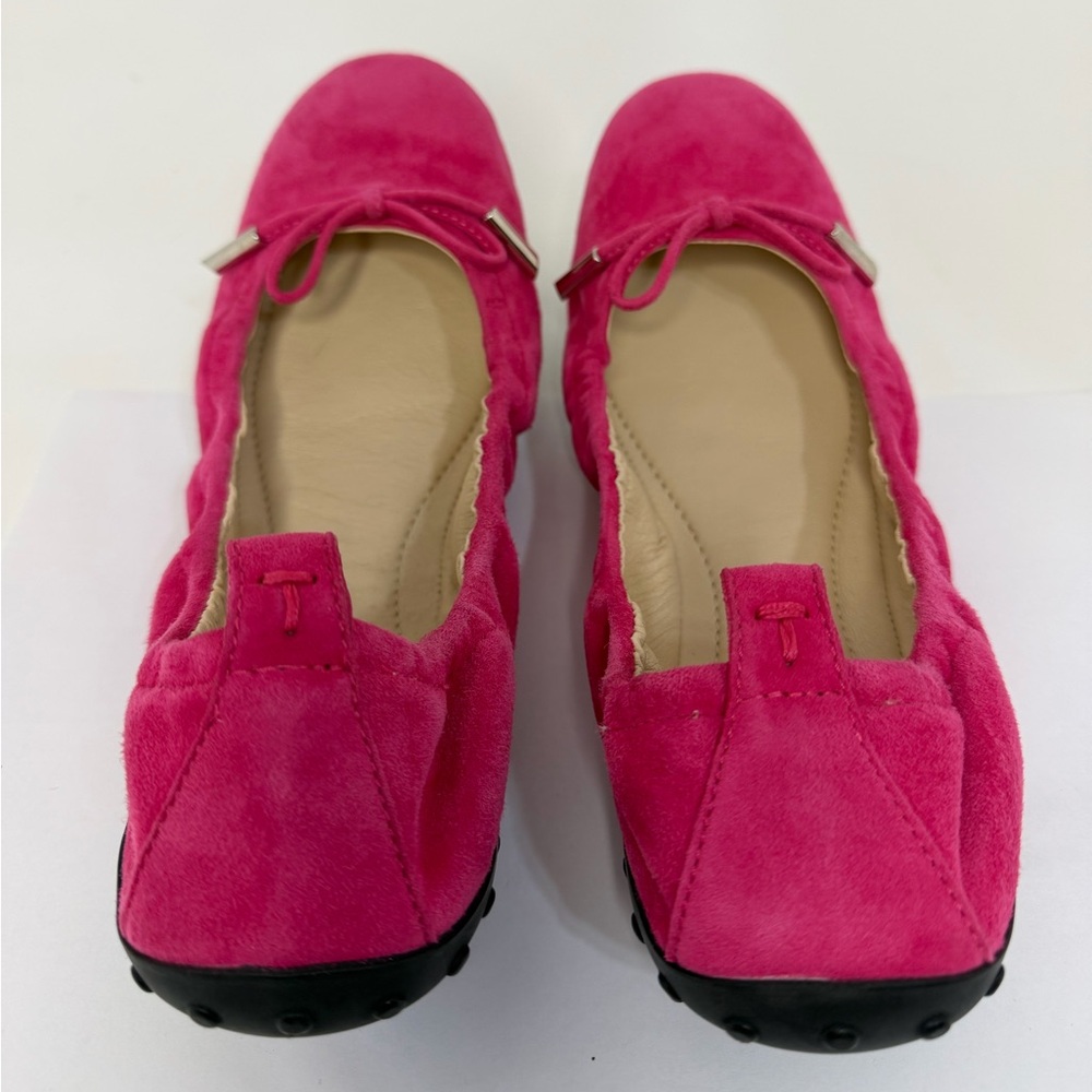 Tod's Gommino Bright Pink Suede Ballet Flat NEW never worn - Picture 8 of 16